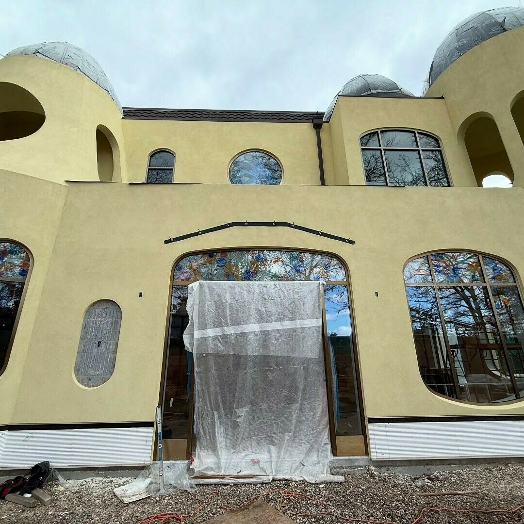 Looking at the exterior of the new Peacock Parlour ice cream shop at Lagoon Amusement Park.