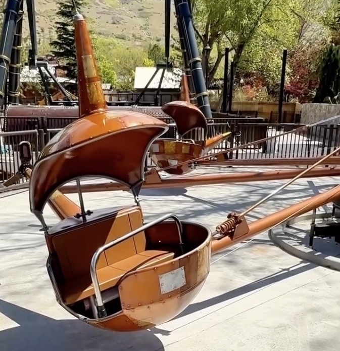 A screen snip from the Instagram video showing one of the Rivets & Rotors ride carriers.